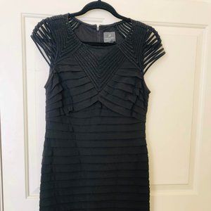 Adrianna Papell Black Ruffle Cocktail dress size 8